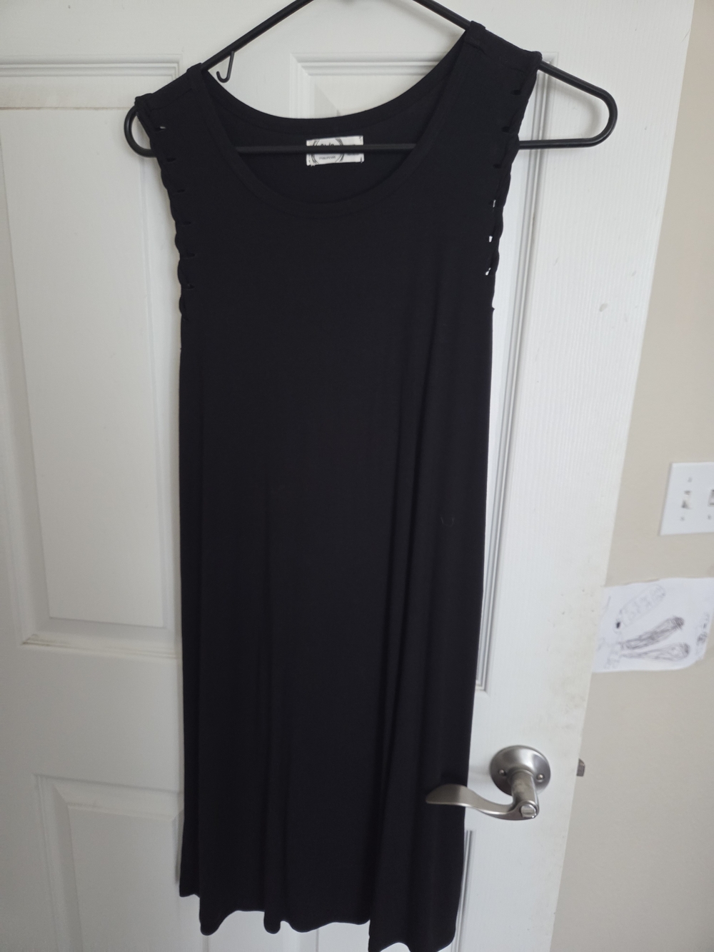 Maurices Black Sleeveless Midi Dress with Side Ladder Detail
